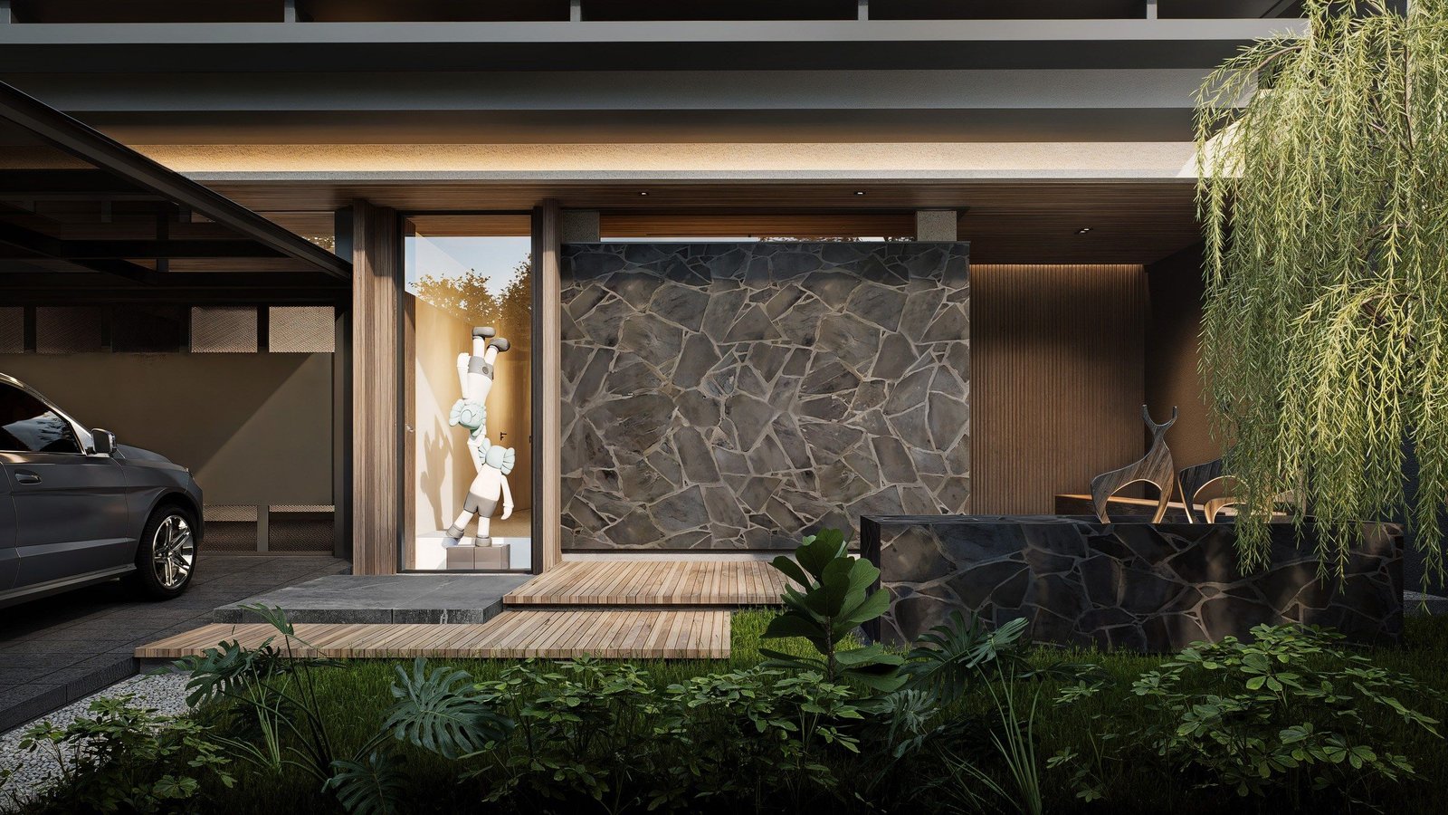 Carport and entrance