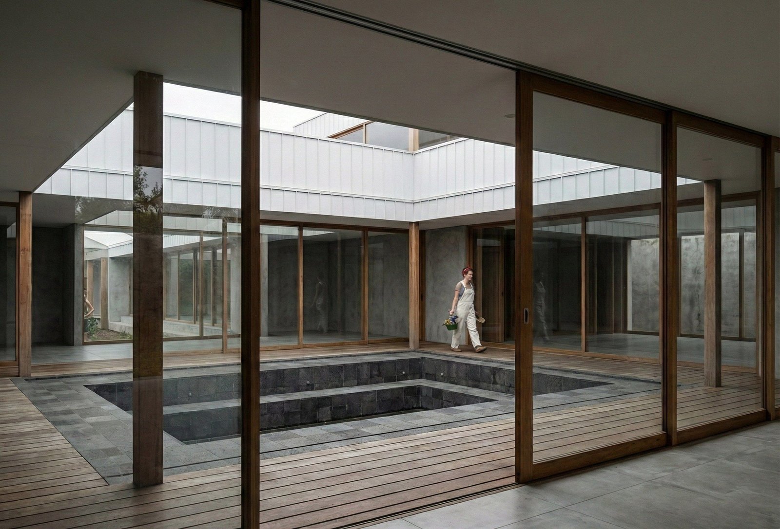 Courtyard and sliding doors