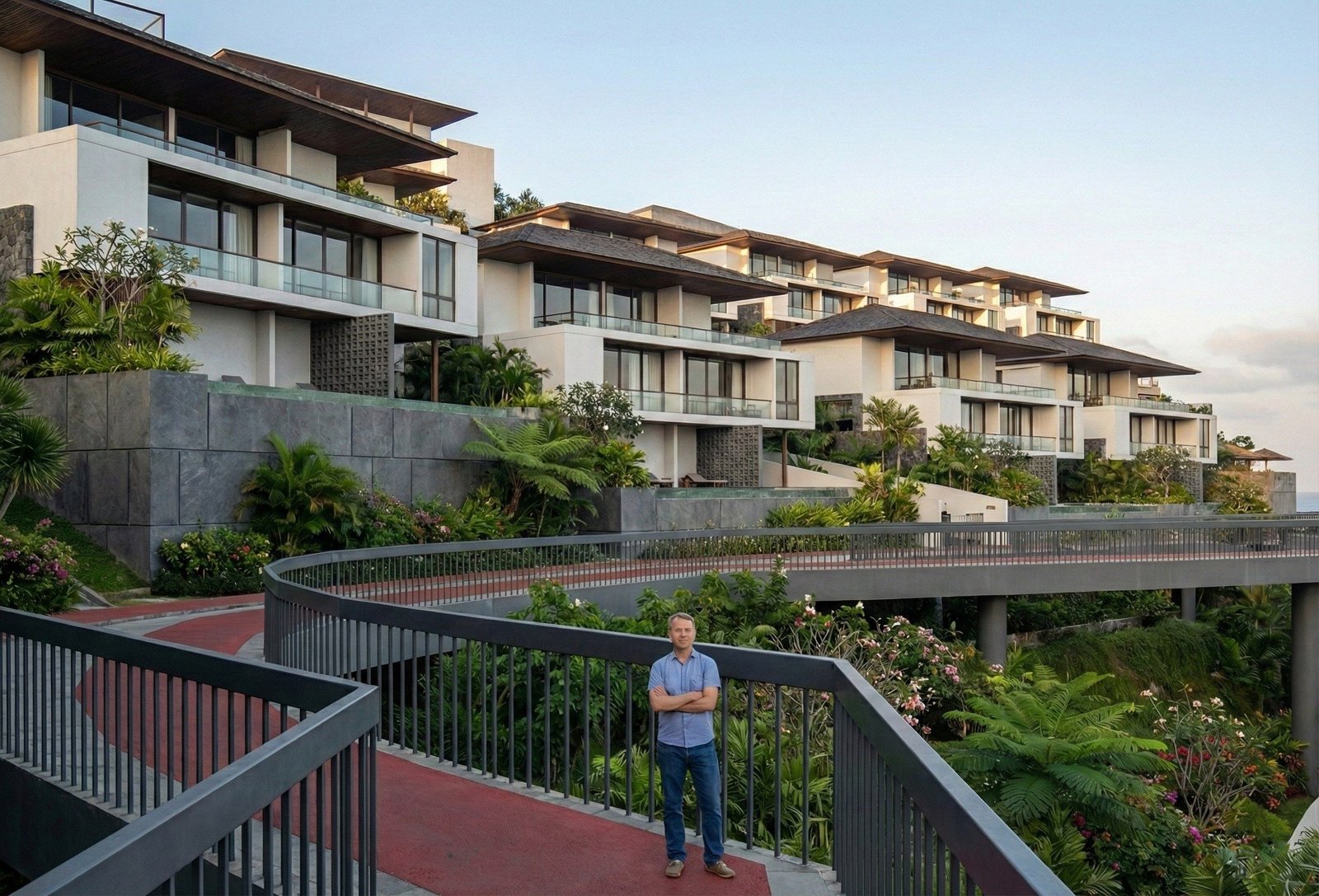 Walkway between the villas