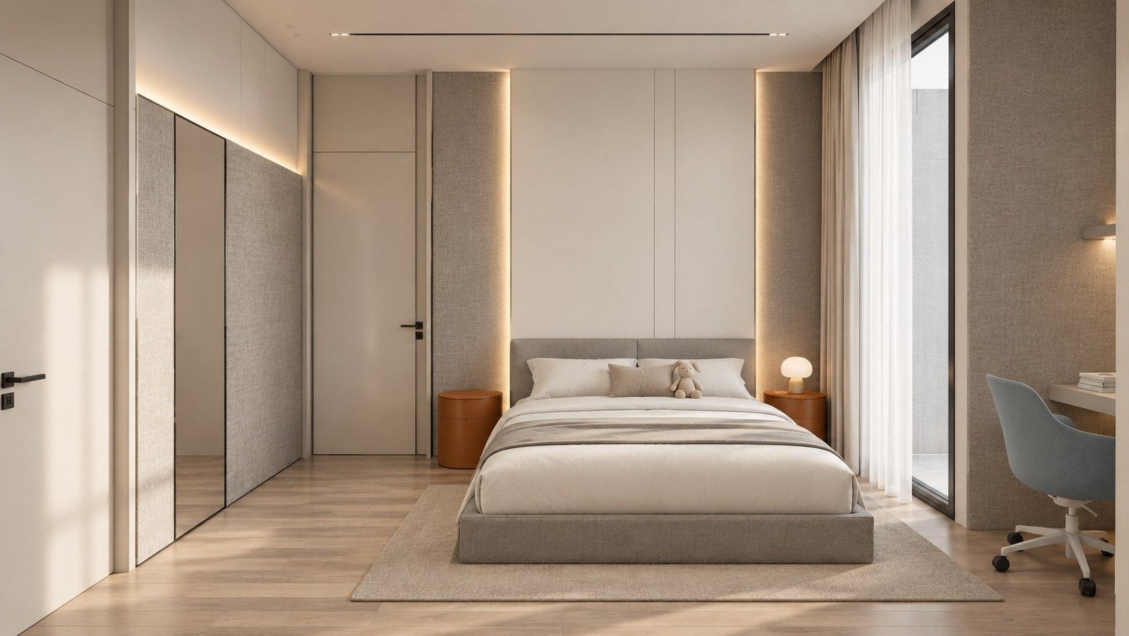 Bedroom with a study corner