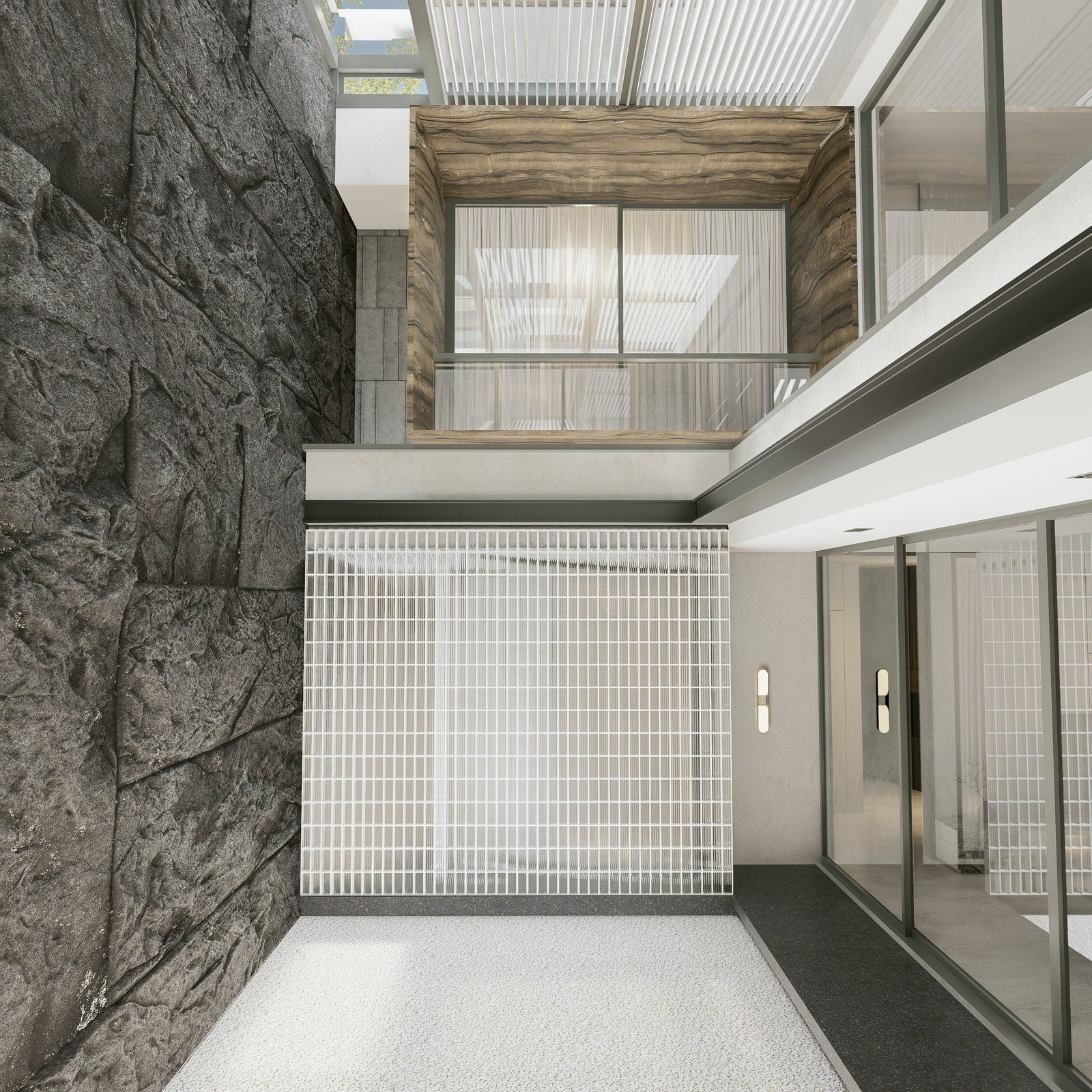Courtyard, other side, Design